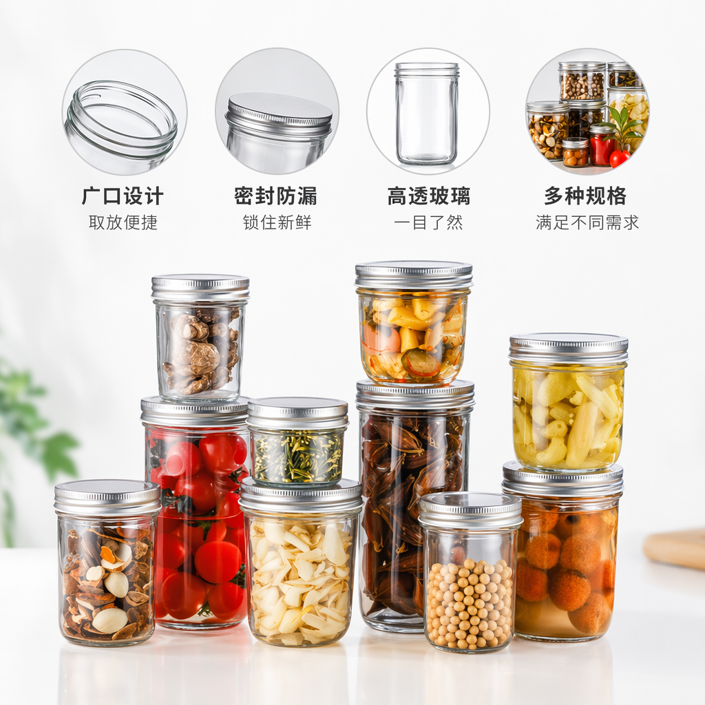 透明玻璃罐 家用密封储物罐 食品级高硼硅耐热防潮