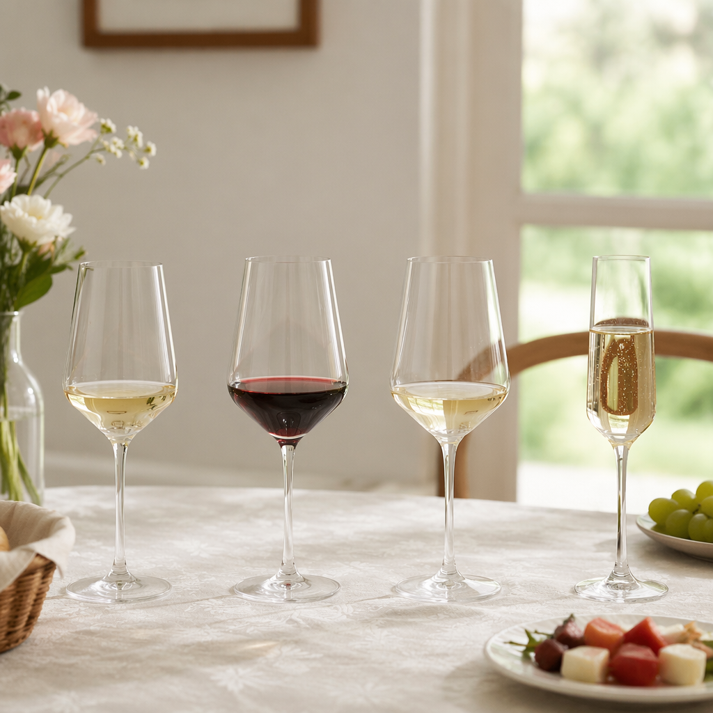Transparent goblets, red wine glasses, champagne glasses, water glasses, glass glasses, household banquet wine sets details Picture