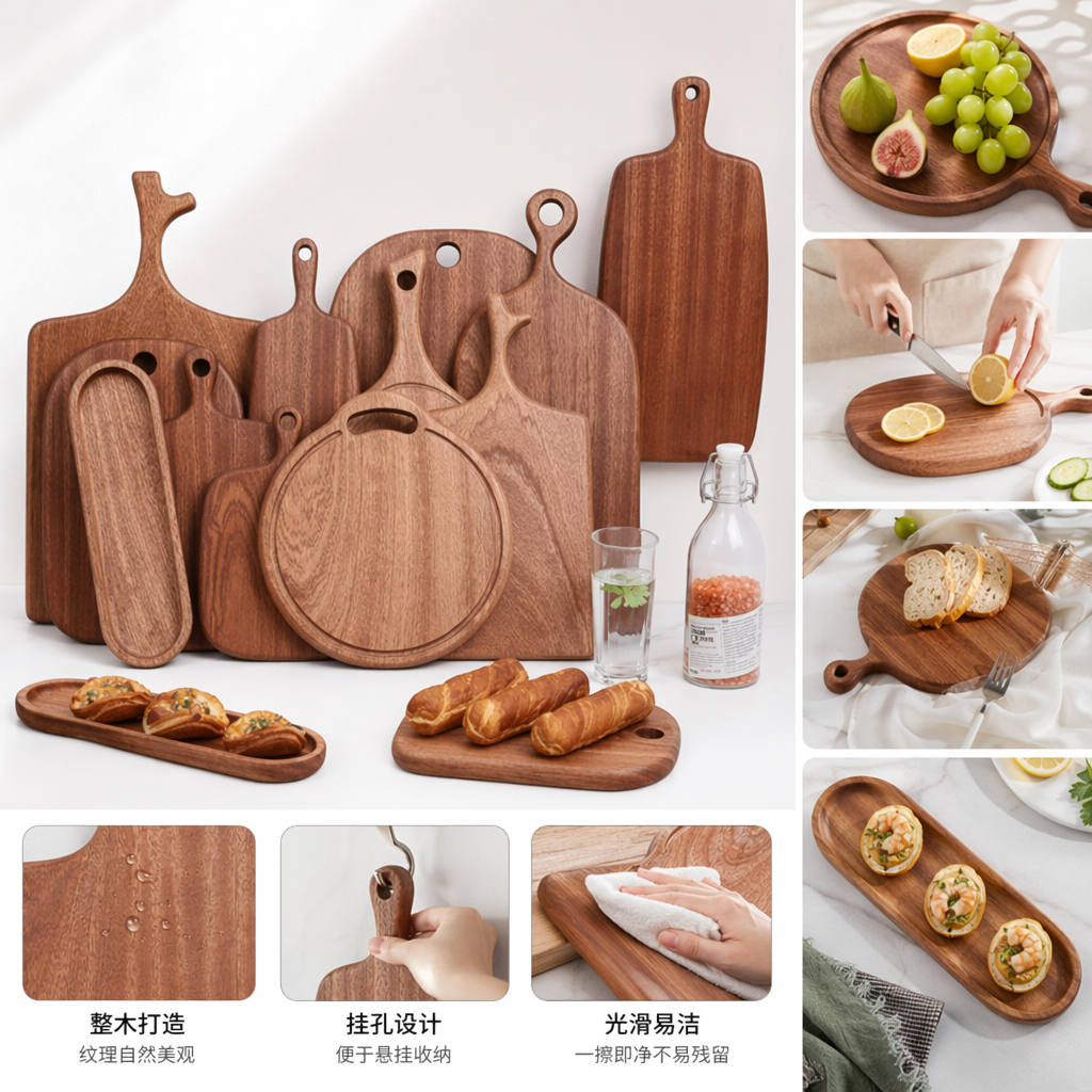 北欧风橡木木质砧板 厚实耐用厨房料理切配台面