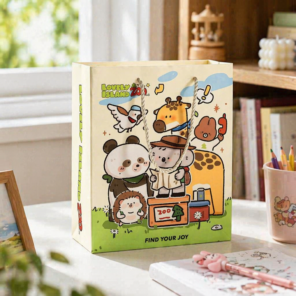 Cartoon-themed gift bags with multiple patterns to choose from are portable eco-friendly paper bags and gift packaging bags details Picture