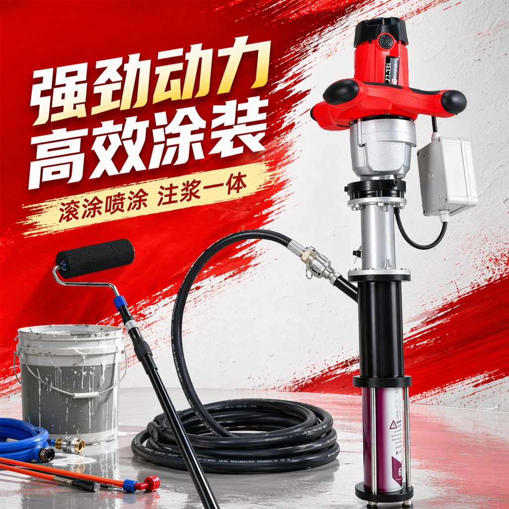 Red electric brush pump, household wall paint sprayer, portable and highly efficient spray painting tool Specification image