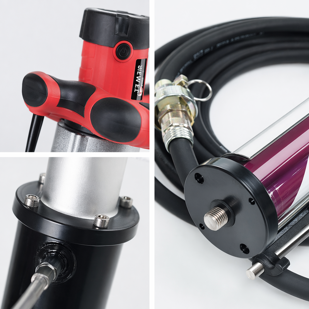 Red electric brush pump, household wall paint sprayer, portable and highly efficient spray painting tool Application Scenario