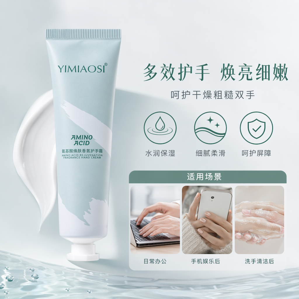 浅蓝色管装护手霜滋润保湿柔嫩双手