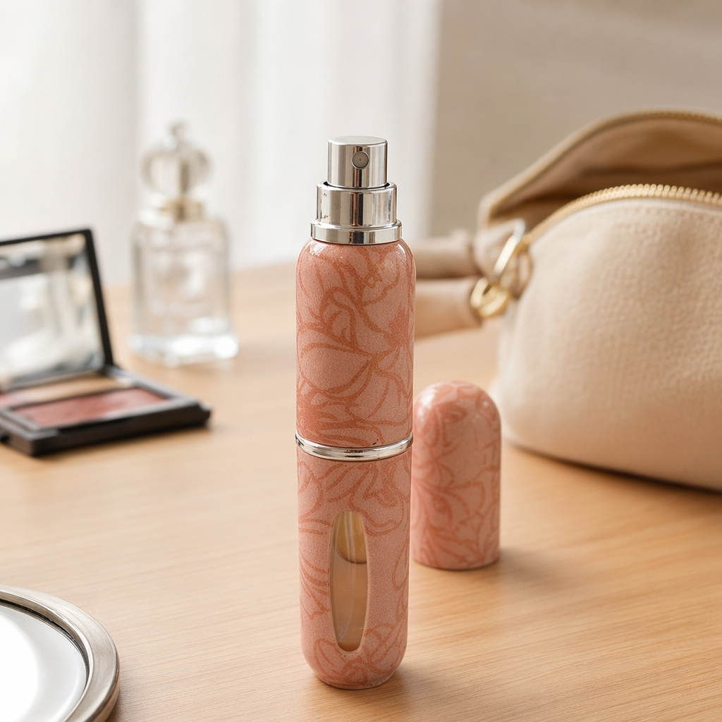 5ml pink patterned perfume in separate bottles, elegant light fragrance, portable travel set details Picture
