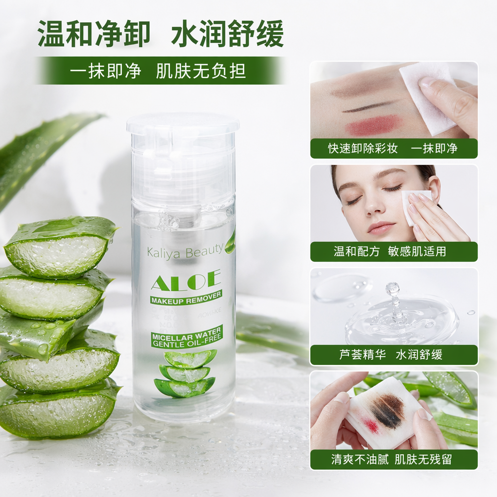 绿色包装卸妆水 温和不刺激清爽净澈脸部眼部唇部