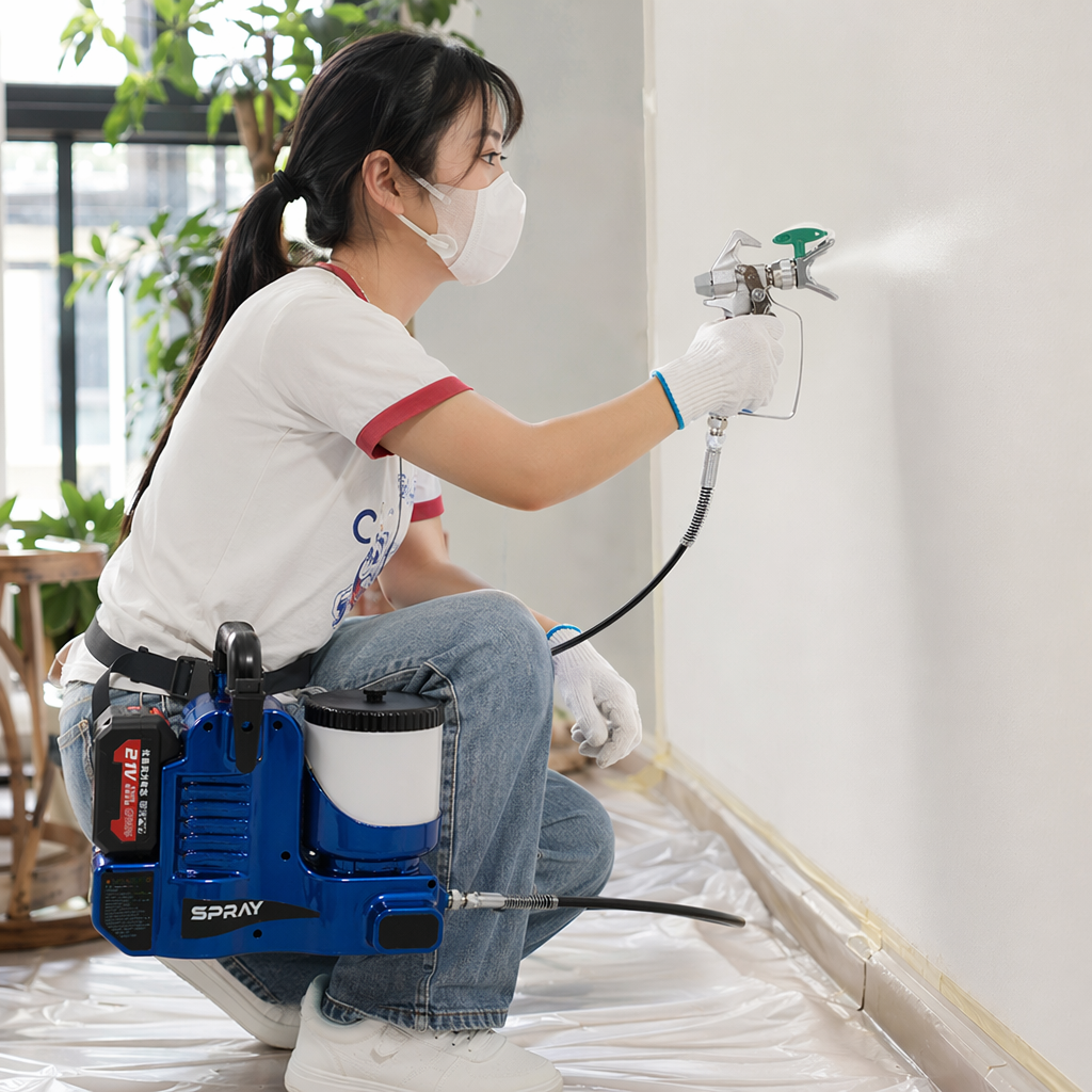 Blue portable lithium battery sprayer, household small paint sprayer, rechargeable type details Picture
