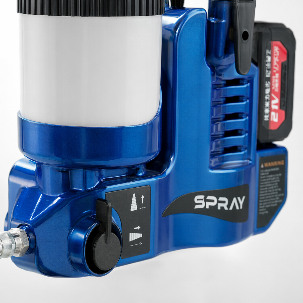 Blue portable lithium battery sprayer, household small paint sprayer, rechargeable type Application Scenario