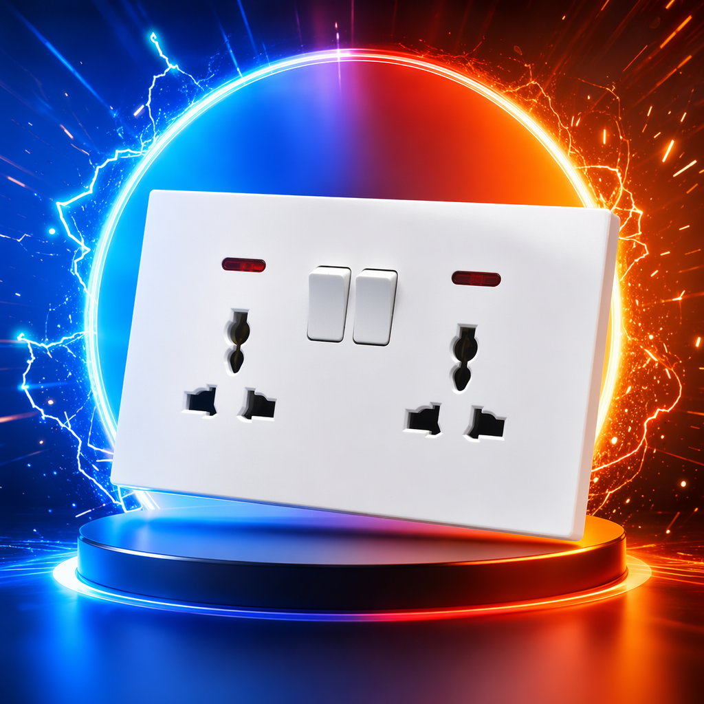 T2 White dual 13A multi-functional wall switch socket for home use, simple and safe, exported to Africa details Picture
