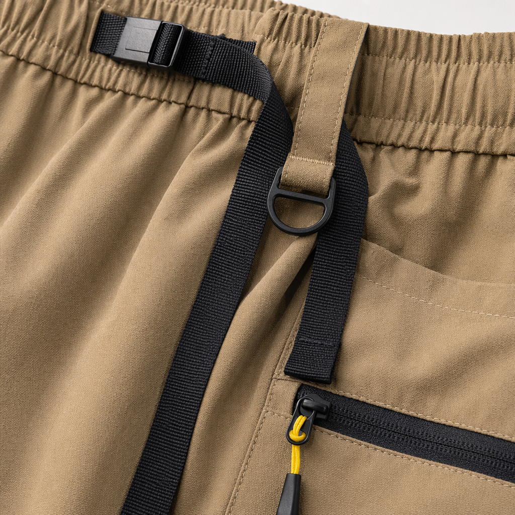 Four types of work shorts: earthy yellow, military green, dark gray, black, multi-pocket adjustable belt Application Scenario