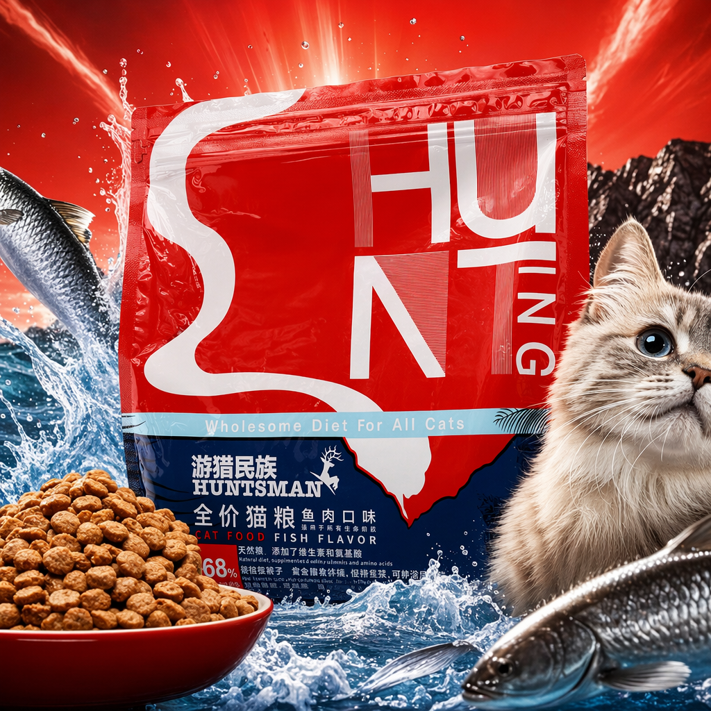 Red packaged bag cat food is a complete and nutritious dry food for adult cats and kittens Specification image