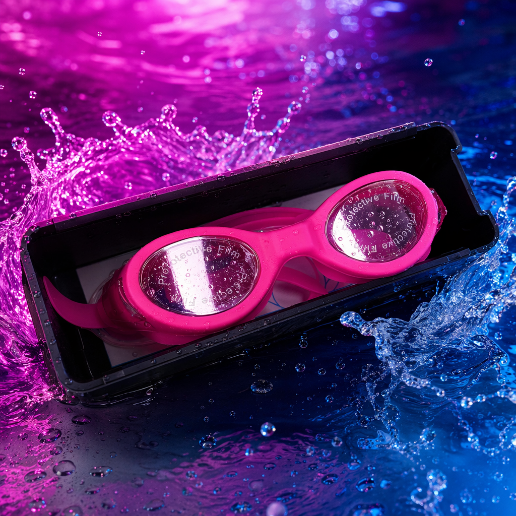 Pink silicone anti-fog swimming goggles are comfortable and fit, suitable for both men and women Specification image