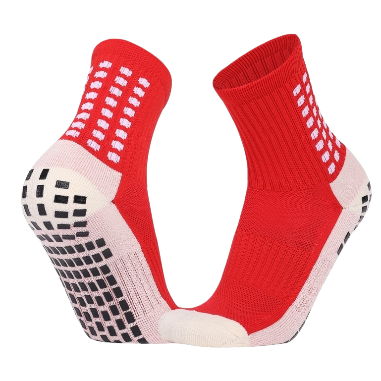 Red anti-slip sports socks are breathable, sweat-absorbent, elastic and fit well for both men and women Item Picture