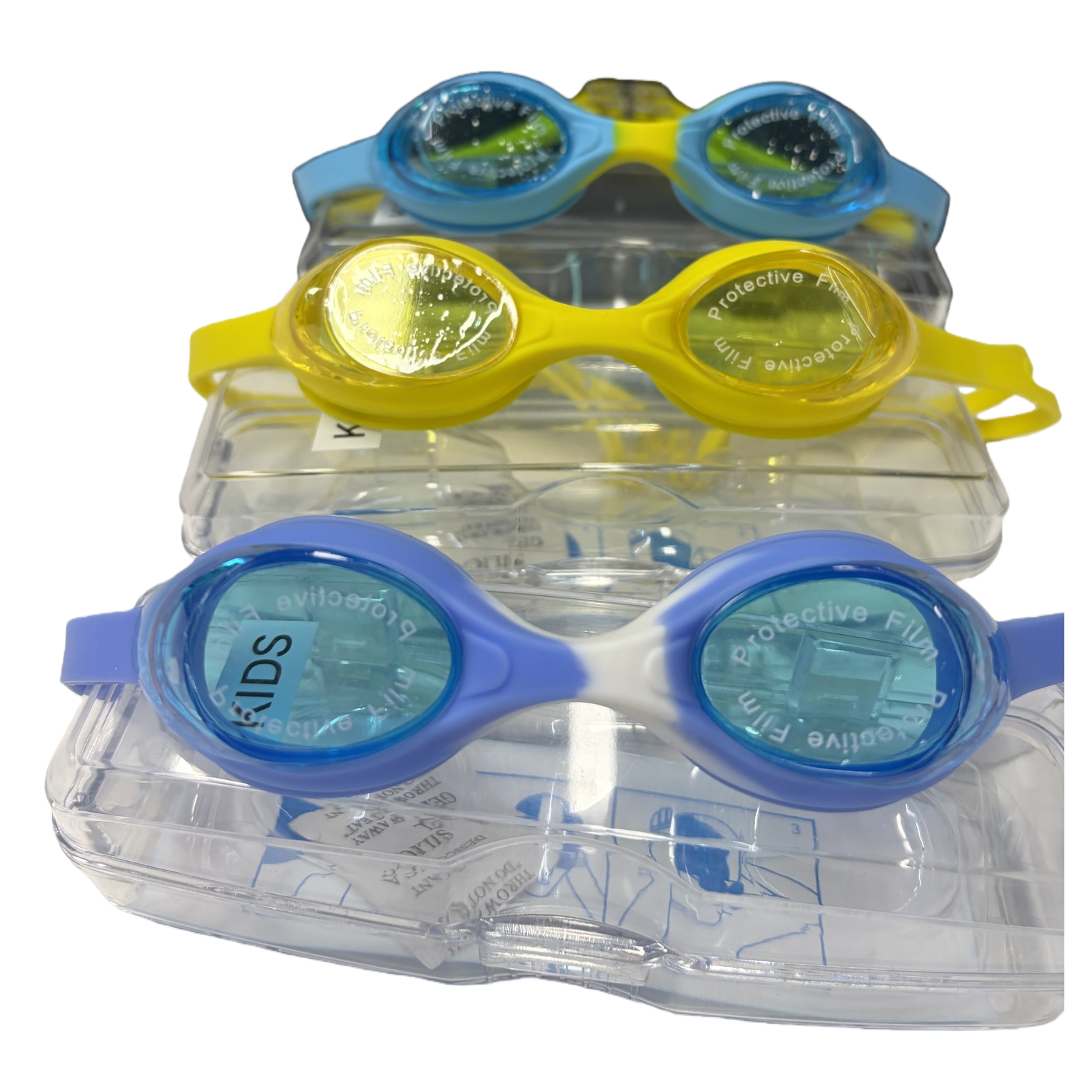 Colorful children's swimming goggles, anti-fog silicone, comfortable and snug swimming goggles for boys and girls Item Picture