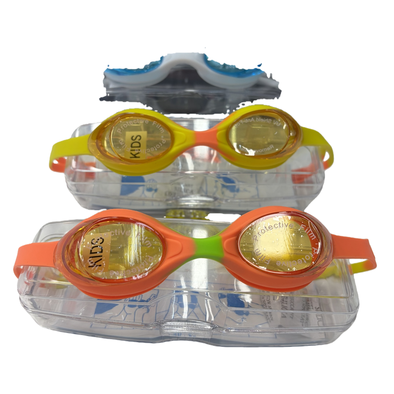 Colorful children's swimming goggles with anti-fog and waterproof silicone, comfortable fit and adjustable headband Item Picture