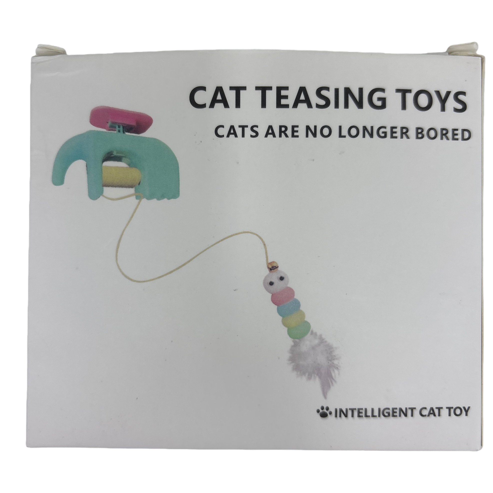 White packaging box cat toy, cat teasing stick, interactive and educational caterpillar Item Picture