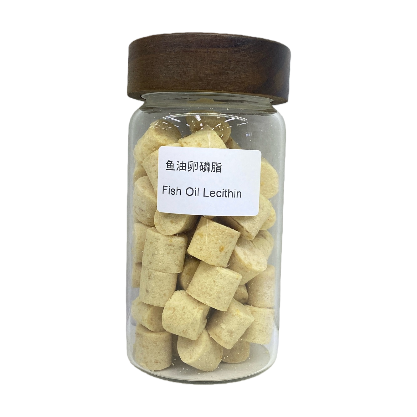 透明玻璃罐装鱼油卵磷脂块 Item Picture