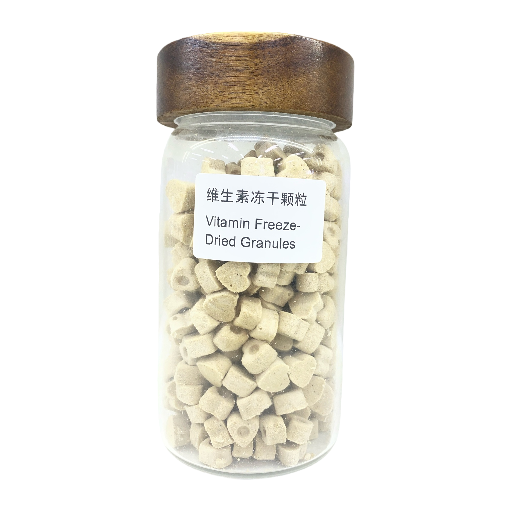 Transparent glass canned vitamin freeze-dried granules are portable, sealed and fresh-keeping nutritional supplements Item Picture