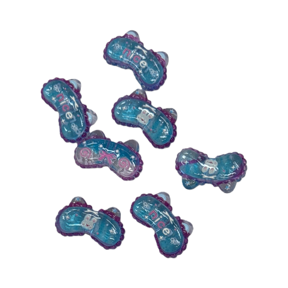 The small blue transparent cartoon clip with a purple border has a cute and practical design Item Picture