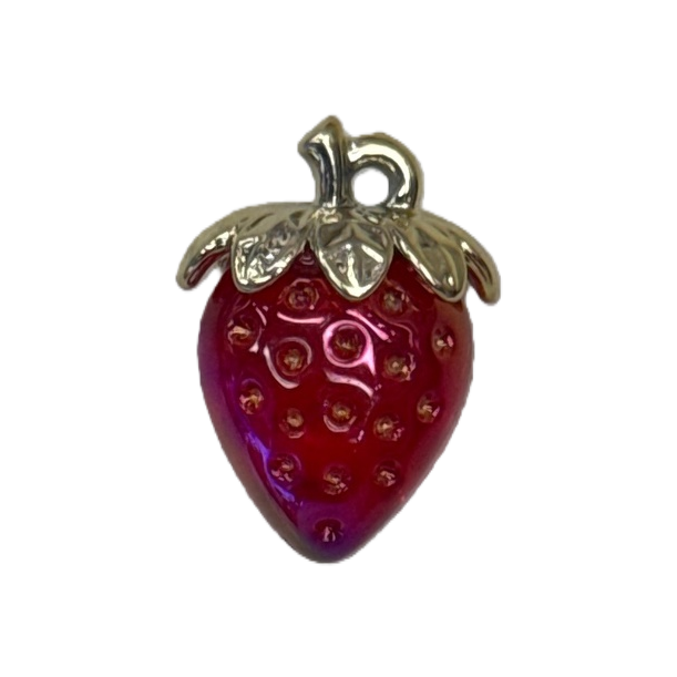 Red strawberry-shaped pendant, a fashionable, cute and sweet style necklace accessory Item Picture