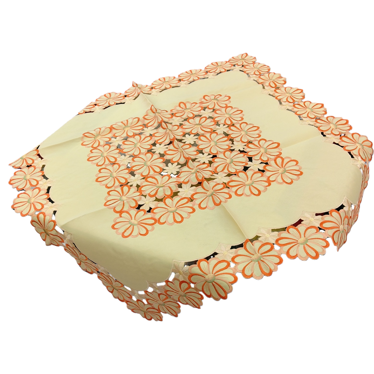 Yellow flower-embroidered tablecloth, a Nordic-style home decoration, can be used for refrigerators, washing machines, TVS, sofas, and backrest towels Item Picture