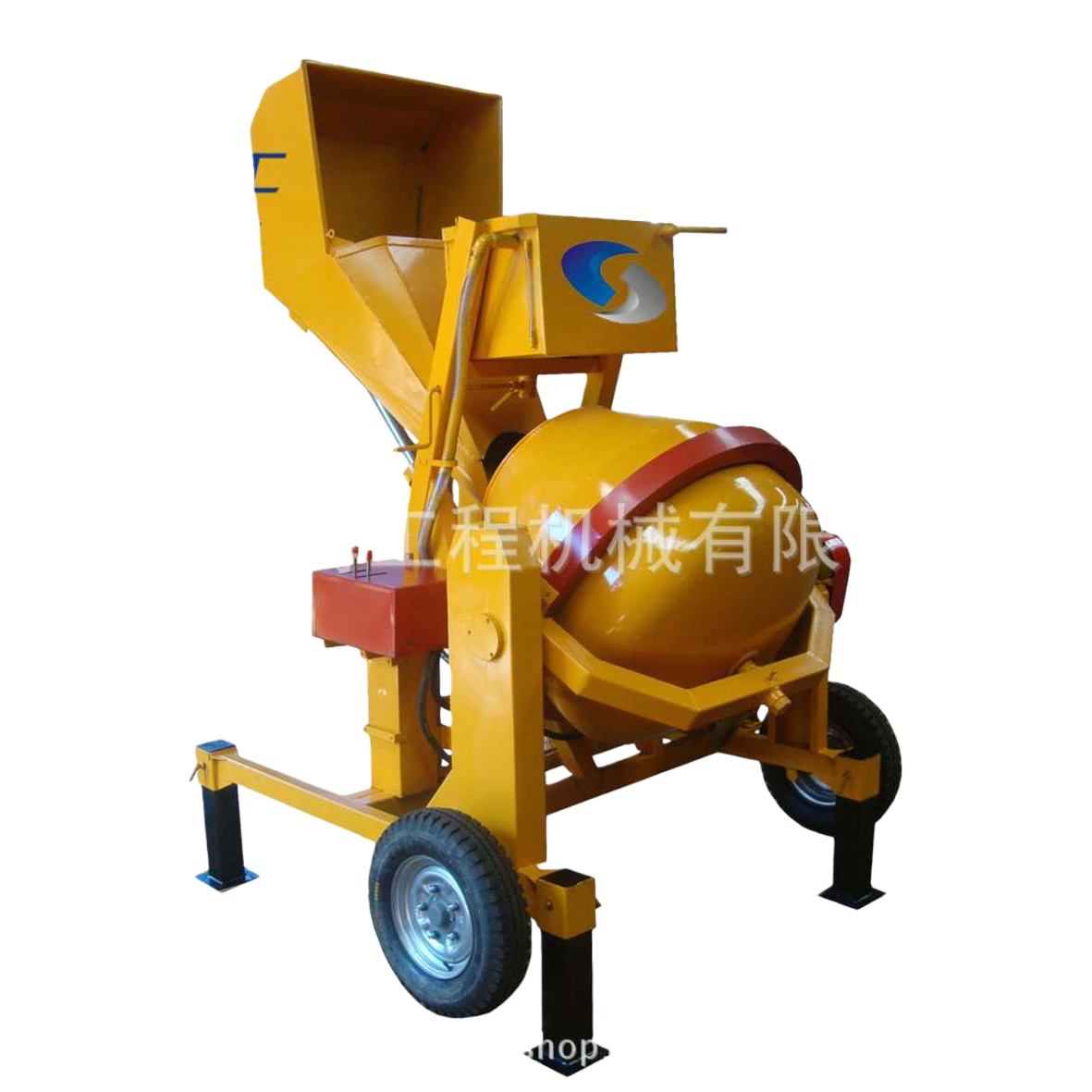 Yellow concrete mixer, small portable electric mixer, suitable for household use on construction sites Item Picture