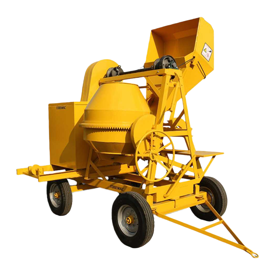 Yellow concrete mixer, small portable electric mixer, household concrete mixing equipment for construction sites Item Picture