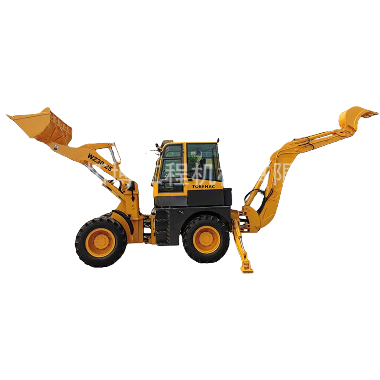 The yellow multi-functional construction machinery loader with a bucket is highly efficient in bucket digging operations Item Picture