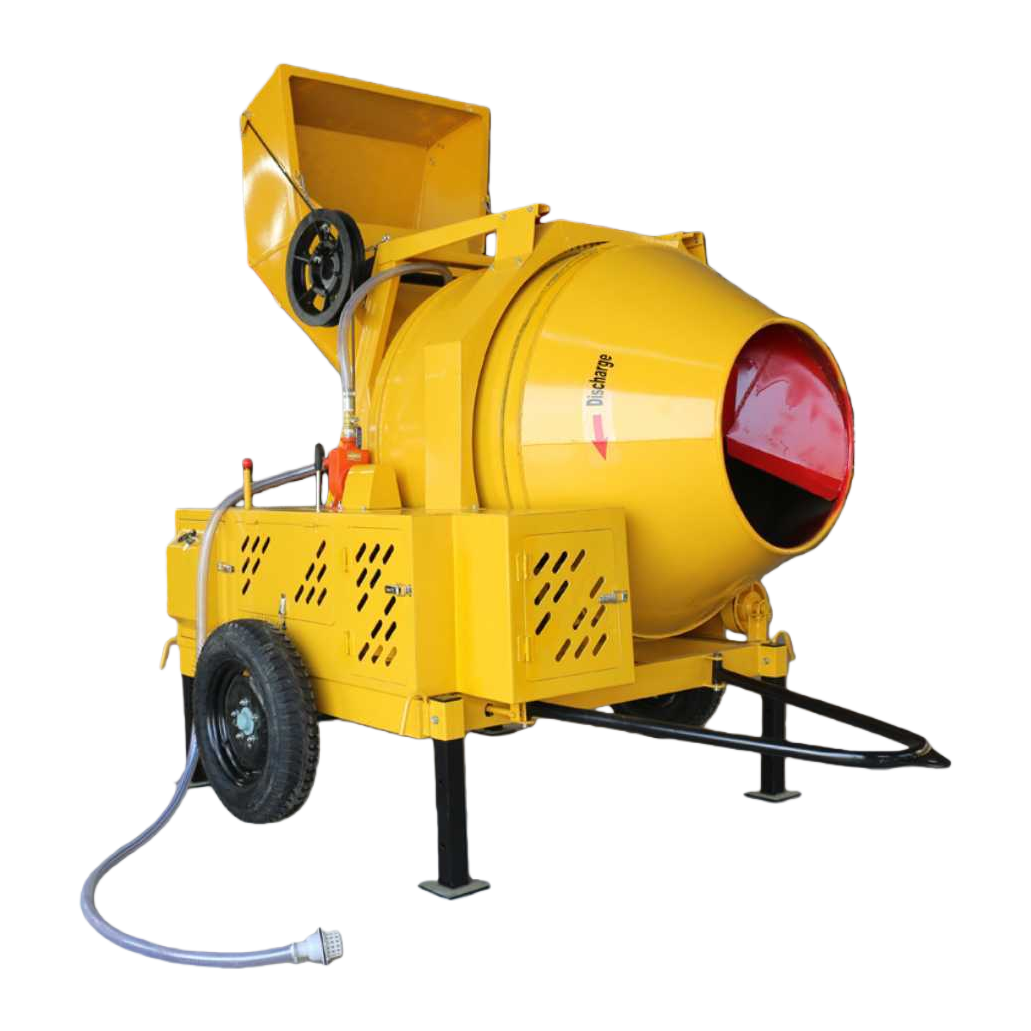The yellow concrete mixer is a small portable electric mixer for construction projects Item Picture
