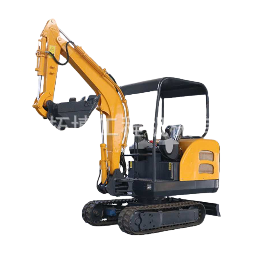 Yellow mini excavator construction machinery, mini remote-controlled toy model, children's educational gift Item Picture
