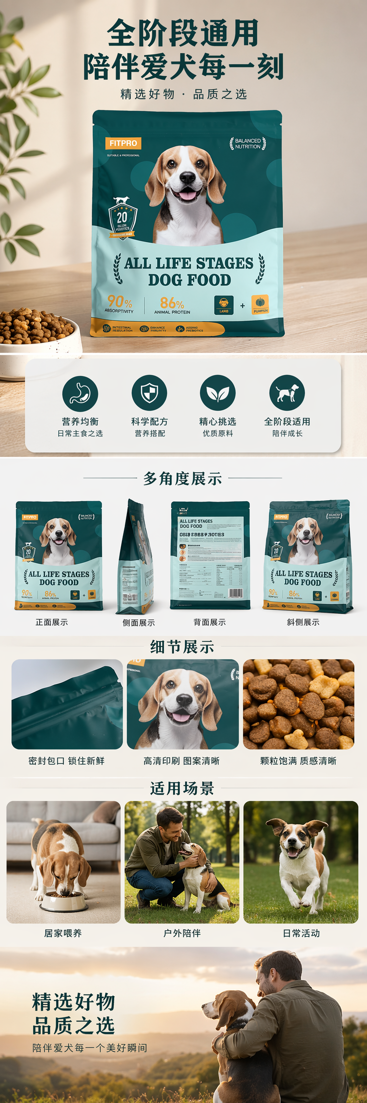 跨境狗粮天然无谷成犬专用高蛋白营养均衡无添加 pic 1