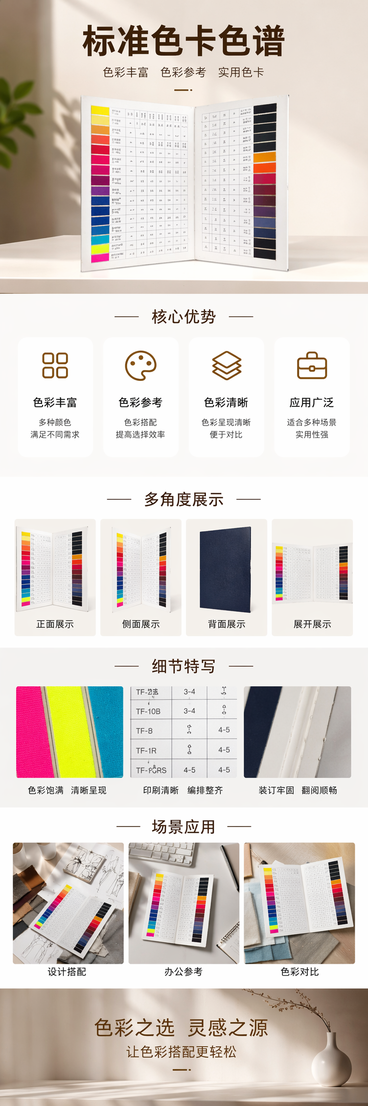彩色色卡样本册 Pantone国际标准色卡印刷设计参考工具详情1
