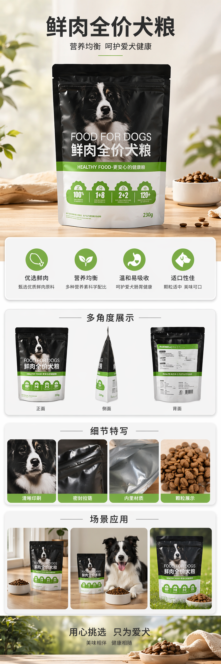 全价全期鲜肉狗粮 宠物犬专用全价营养干粮 pic 1