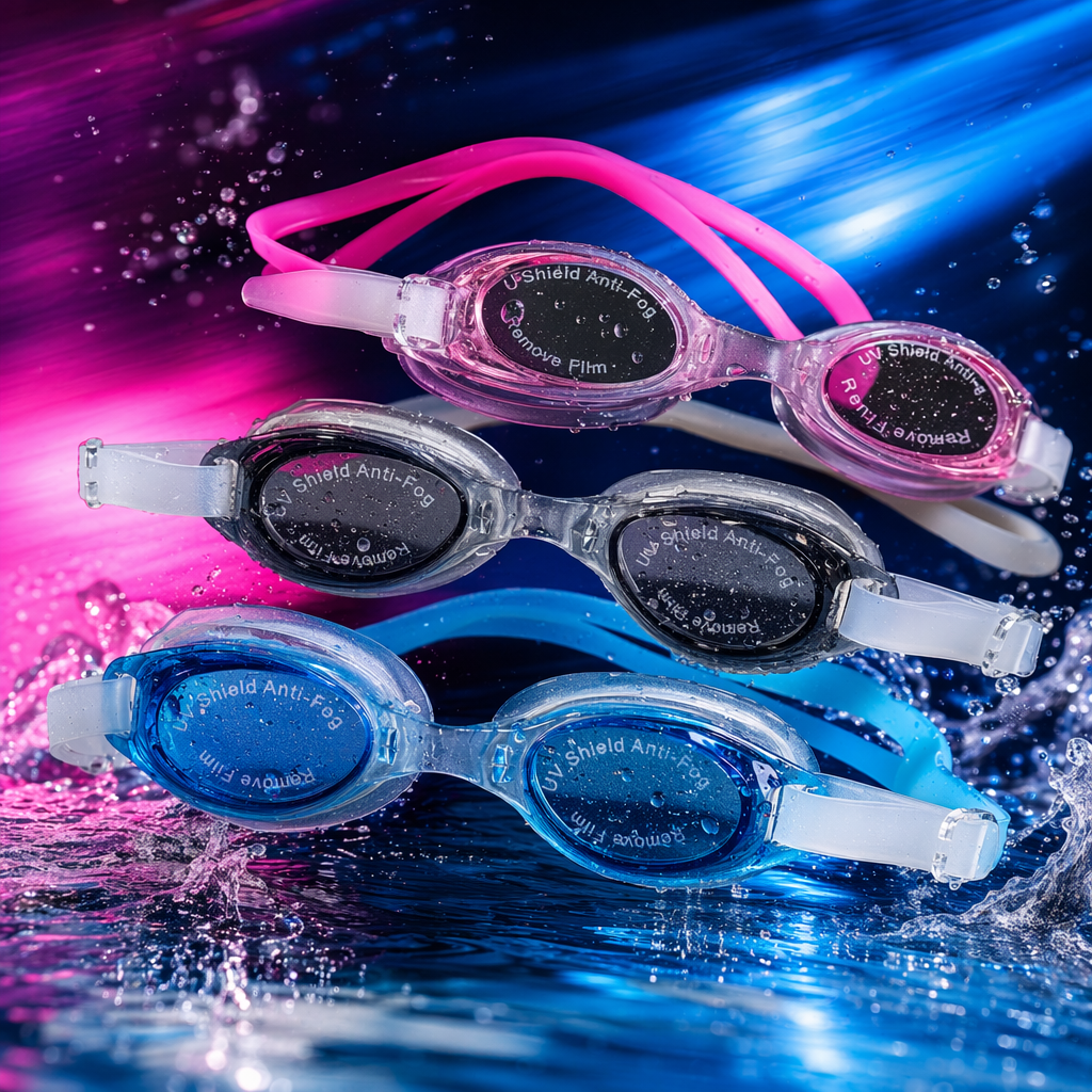 Color swimming goggles, anti-fog high-definition silicone swimming goggles, unisex swimming goggles Specification image