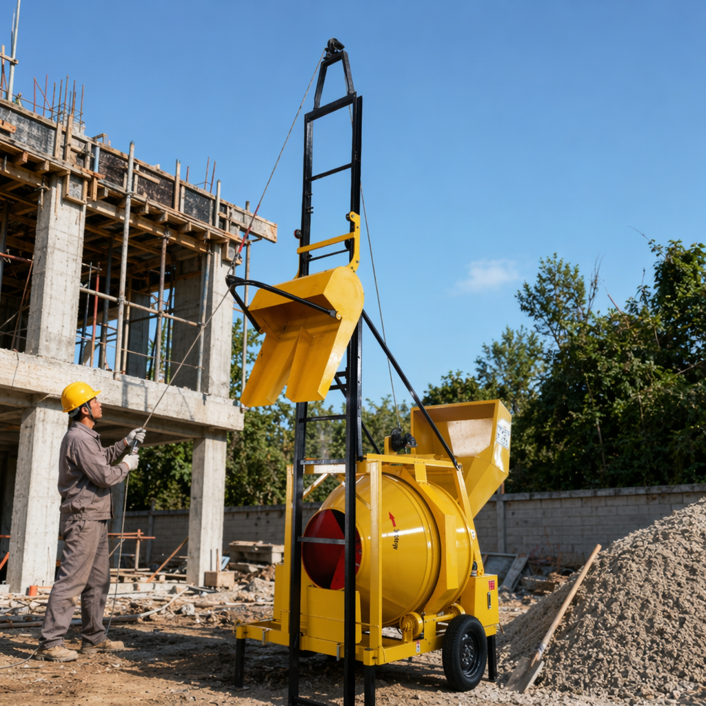 Yellow concrete mixer, 30L large-capacity household small electric mixer details Picture