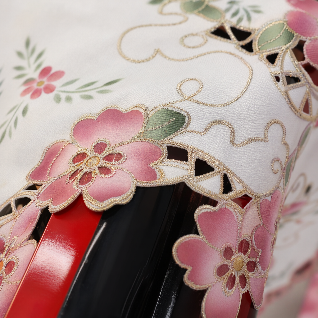 White background with pink flower embroidery tablecloth, Nordic-style tablecloth for home decoration Application Scenario