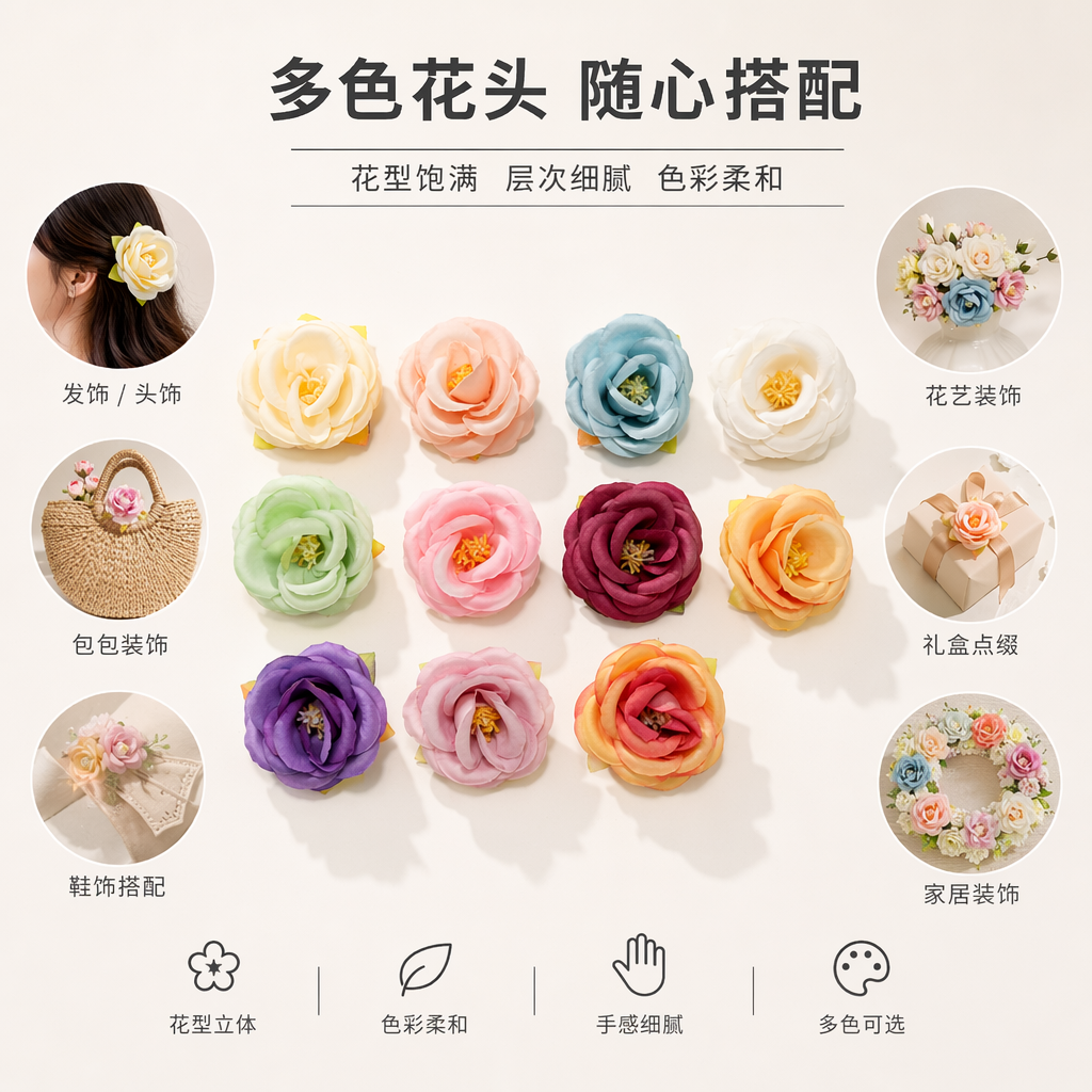彩色人造花朵仿真花束装饰摆件客厅卧室阳台家居软装