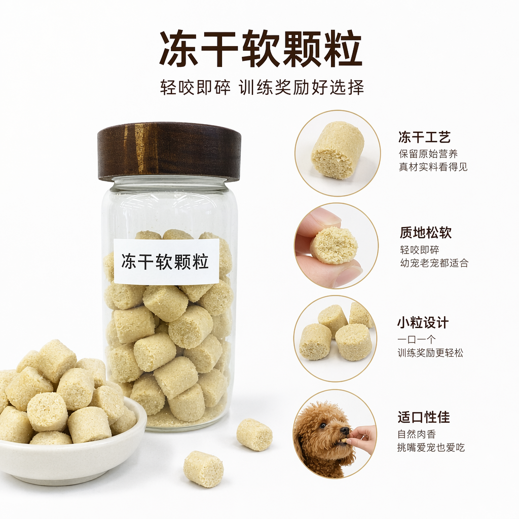 Transparent glass cans for freeze-dried soft particles, food-grade sealed preservation