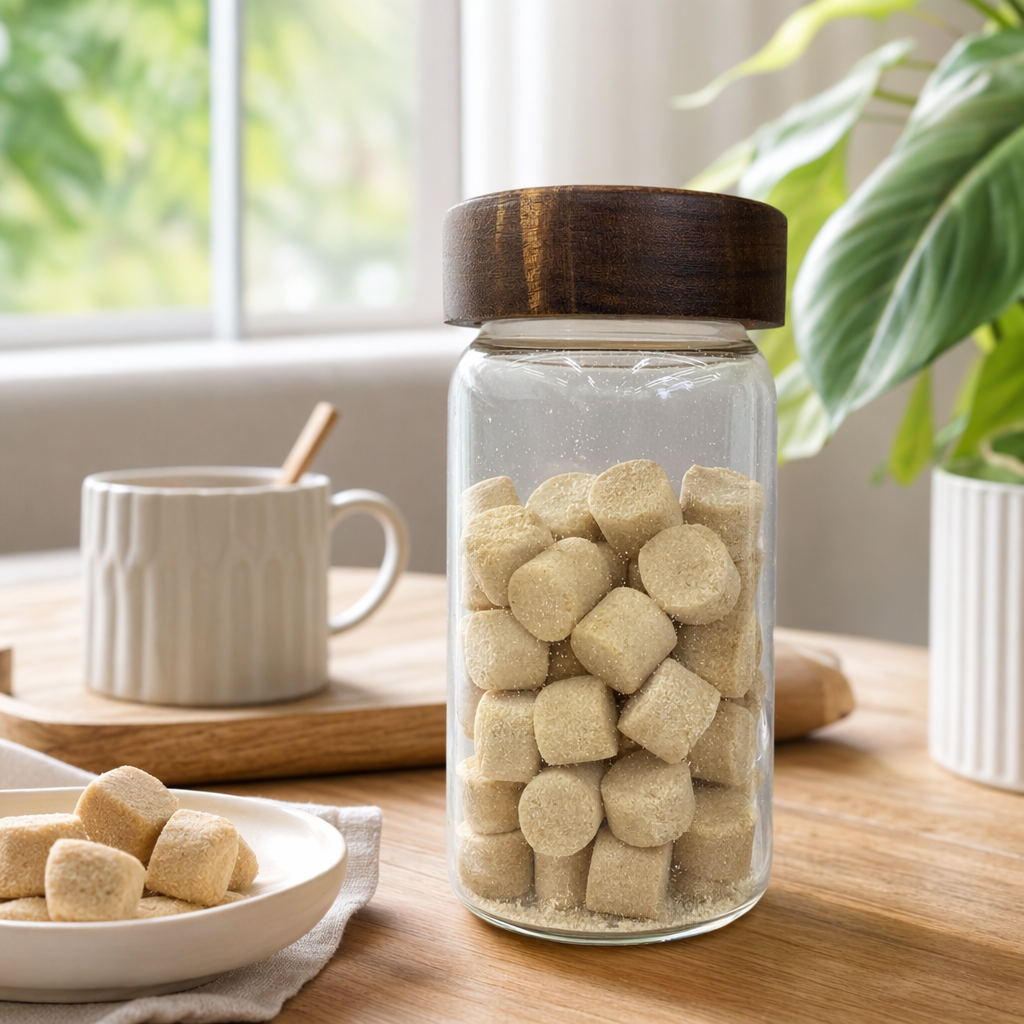 Transparent glass cans for freeze-dried soft particles, food-grade sealed preservation details Picture