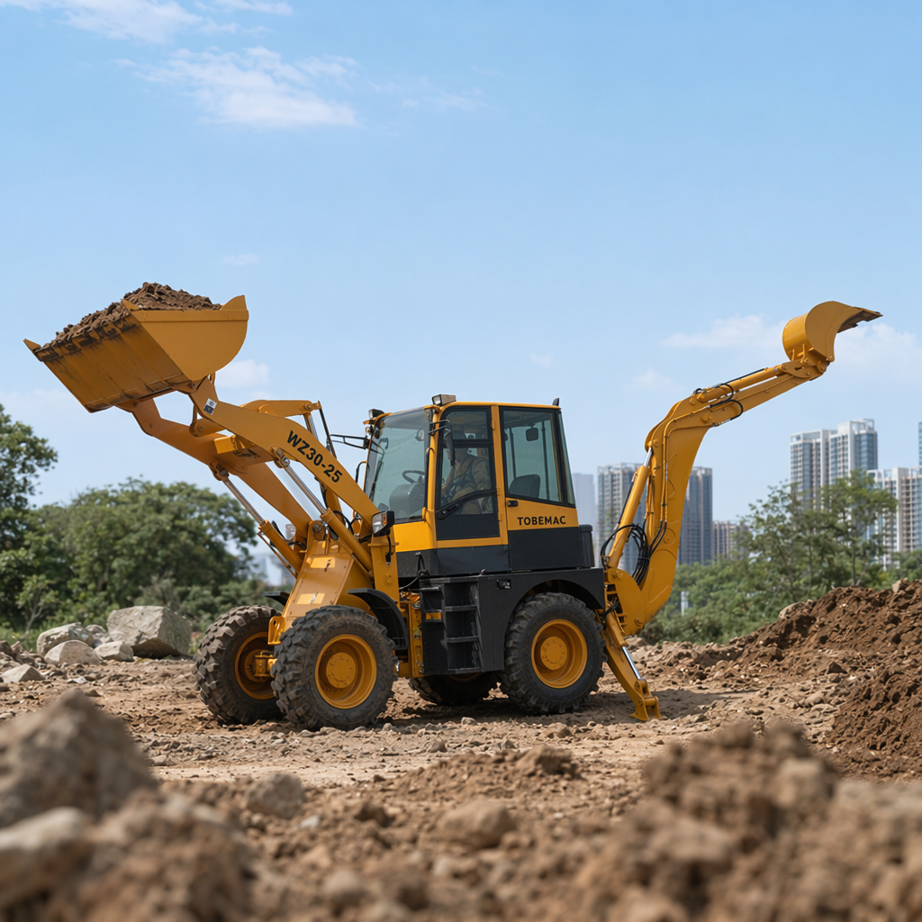 The yellow multi-functional construction machinery loader with a bucket is highly efficient in bucket digging operations details Picture