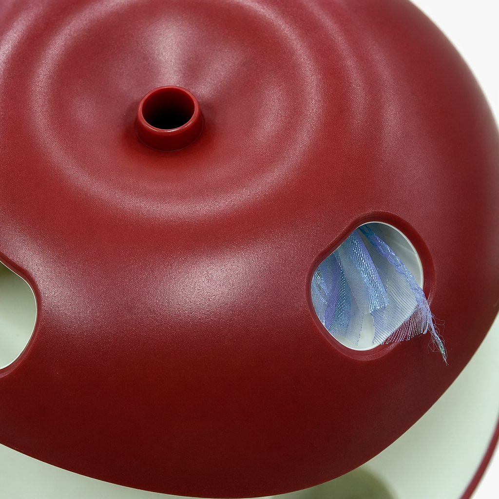 Red mushroom-shaped pet toy, chewable and teething interactive toy Application Scenario