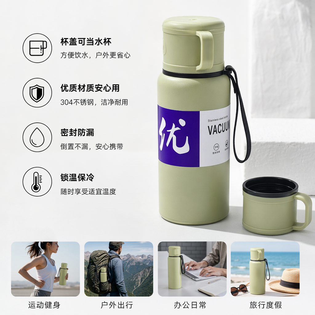 Color insulated cup, stainless steel vacuum insulated for cold and heat preservation, 350ml, multiple colors available