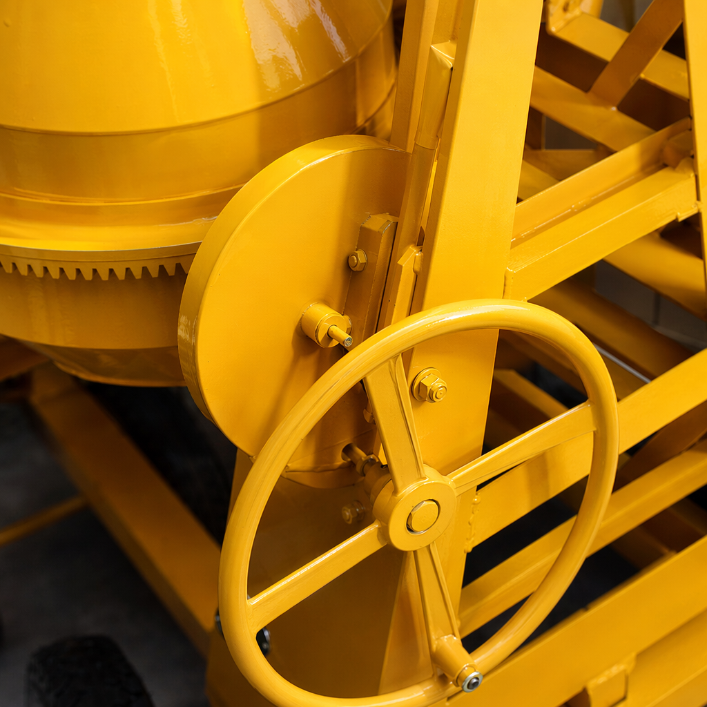 Yellow concrete mixer, small portable electric mixer, household concrete mixing equipment for construction sites Application Scenario