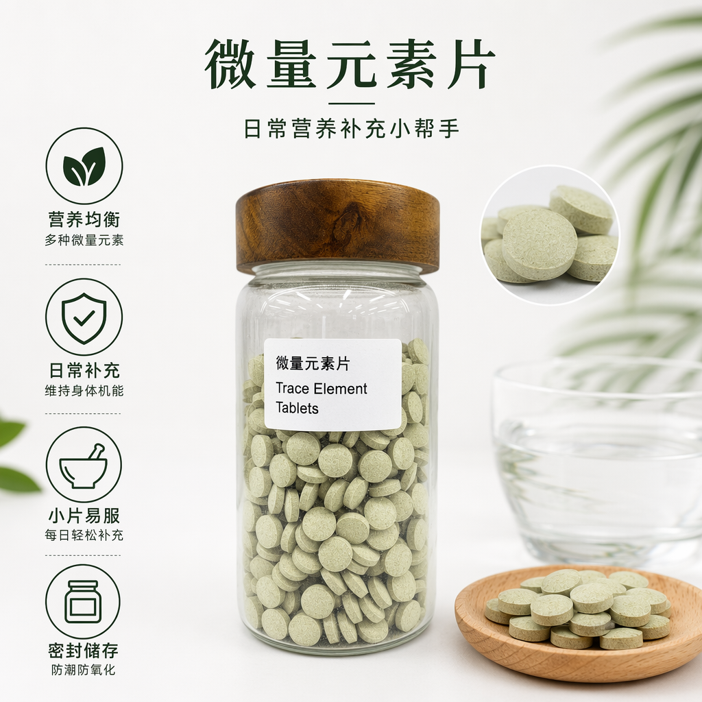 透明玻璃罐装微量元素片 补充多种维生素矿物质营养补充剂