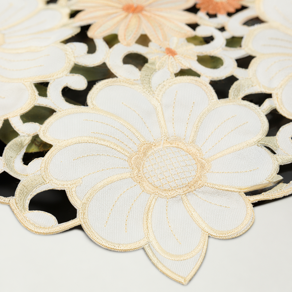 White floral openwork tablecloth, machine washable Nordic-style tablecloth Application Scenario