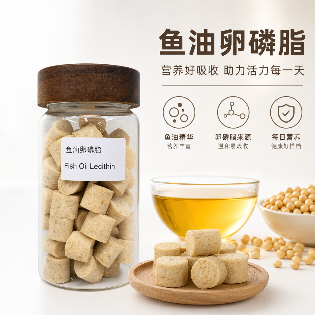 Transparent glass canned fish oil lecithin blocks