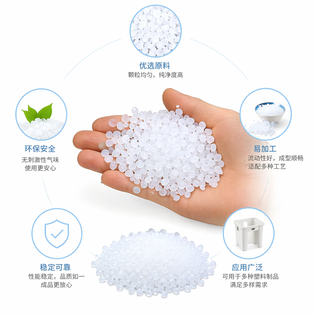 白色颗粒状塑料粒子 工业级PP PE原料 25kg/袋