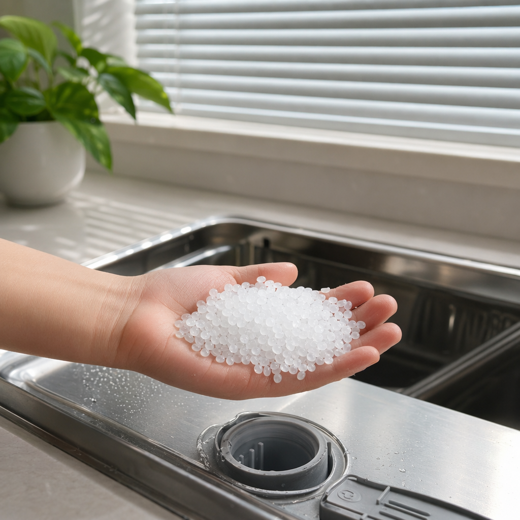 White granular plastic particles, DIY material, general-purpose plastic particles details Picture