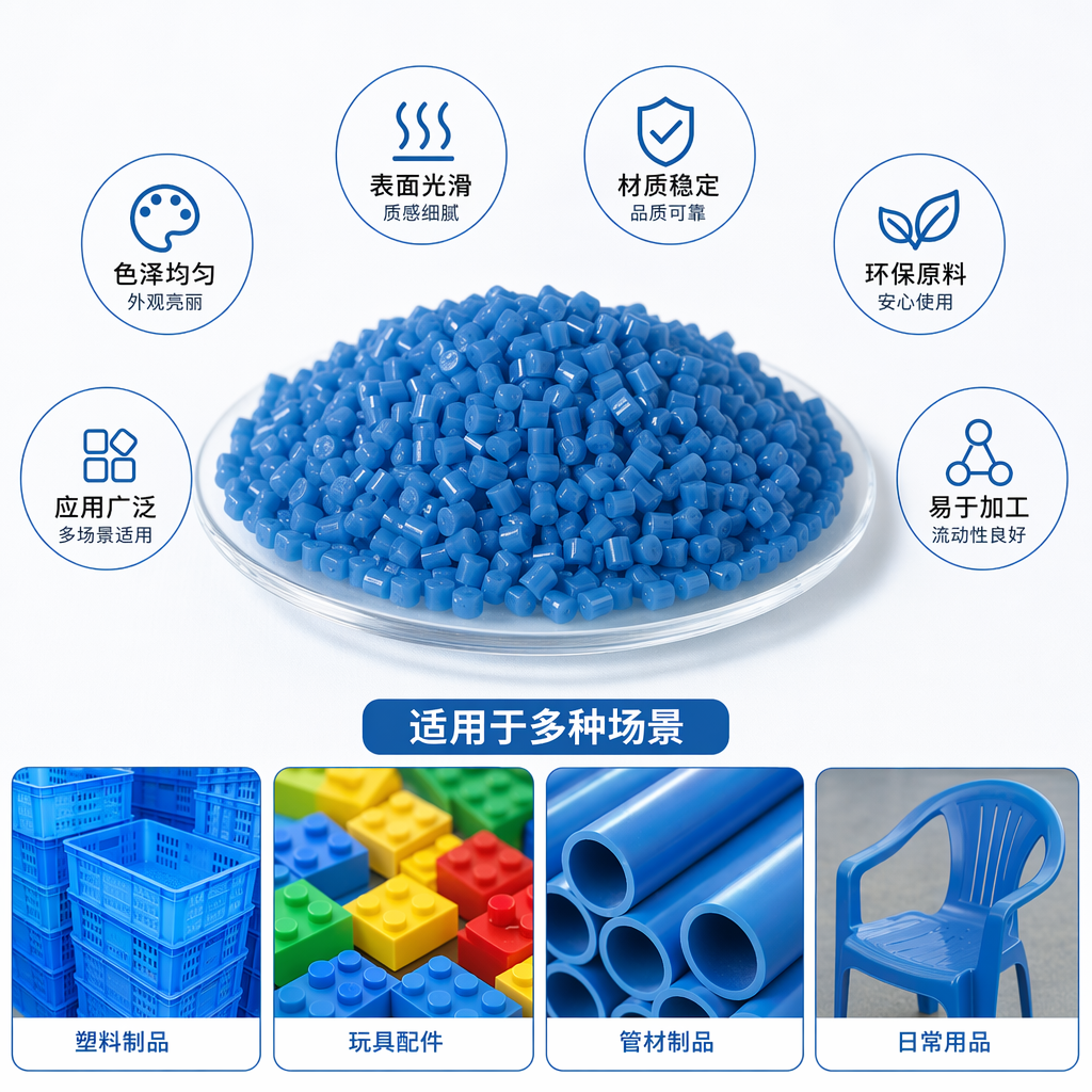 蓝色塑料颗粒 工业级PPPE原料注塑吹膜造粒专用