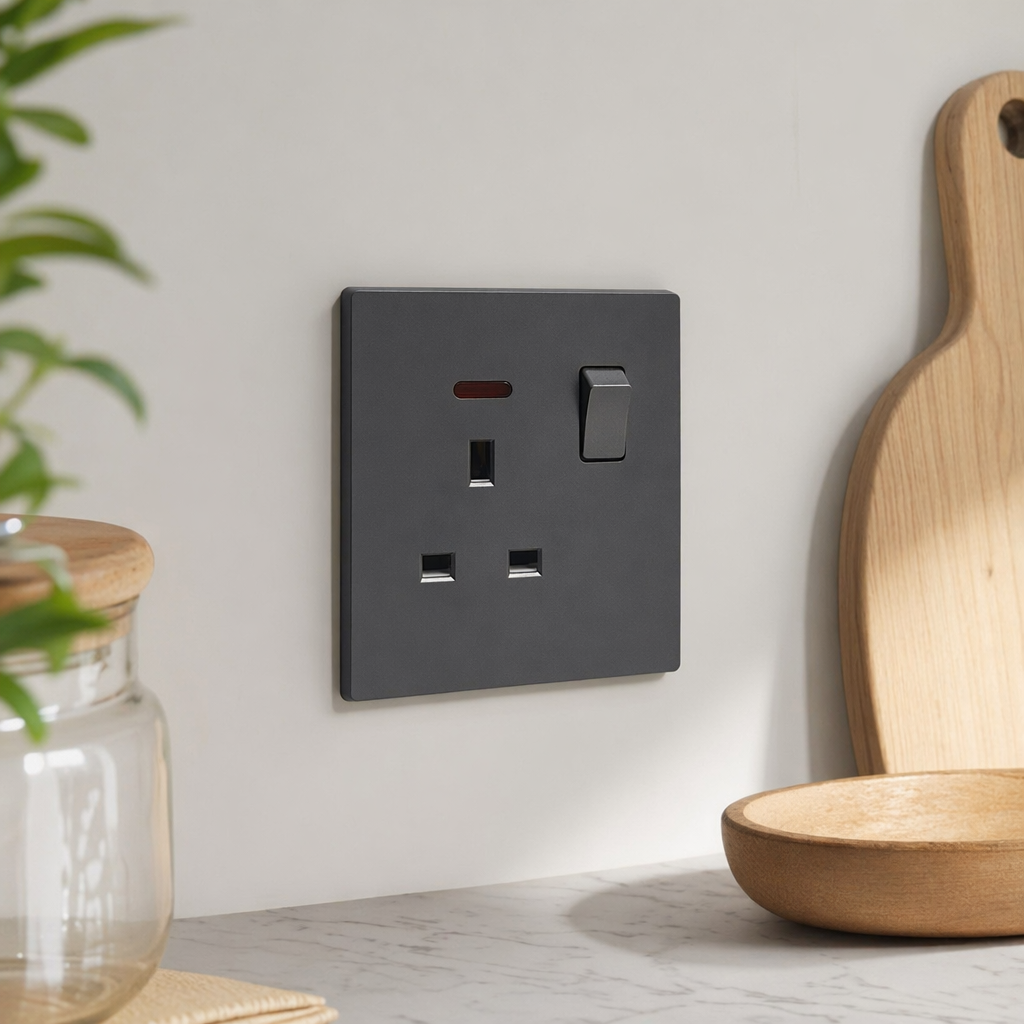 T2 Golden 13A socket, Type 86, suitable for both home and office use, wall switch outlet exclusively details Picture