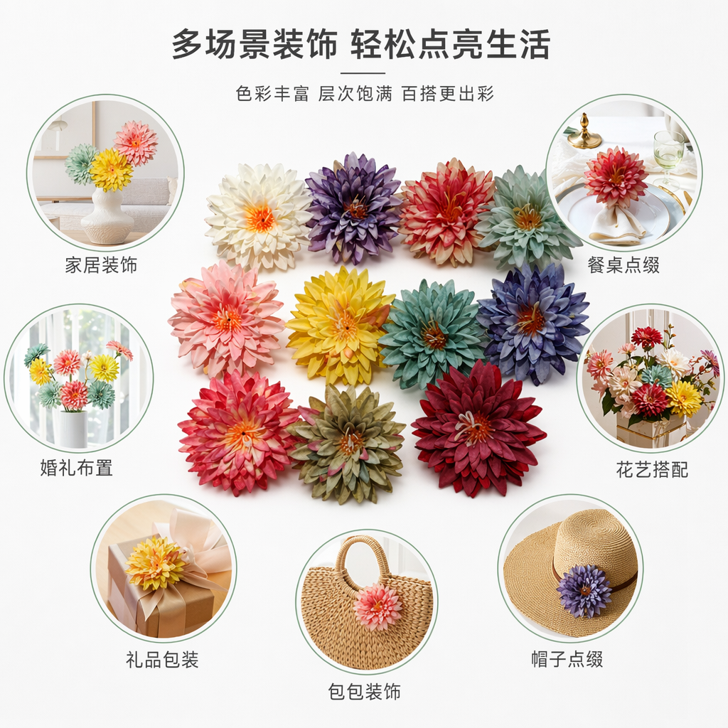 彩色仿真花艺装饰品客厅卧室桌面摆件家居软装